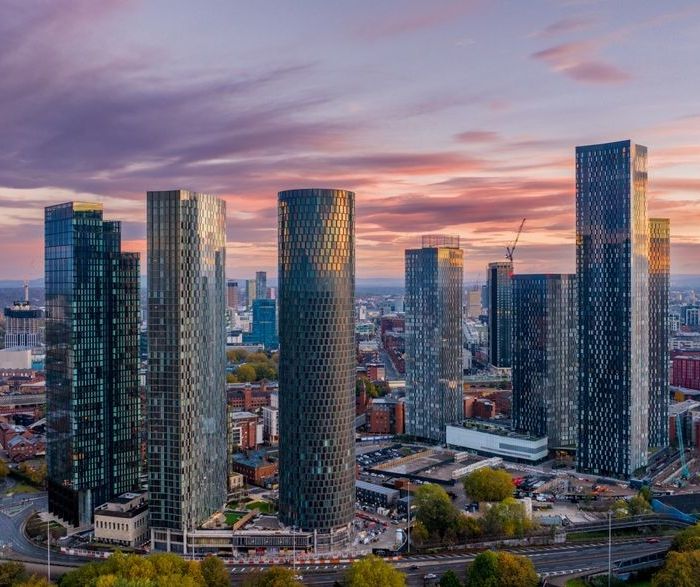 Manchester,City,Centre,,England,,United,Kingdom,At,Dawn,With,City